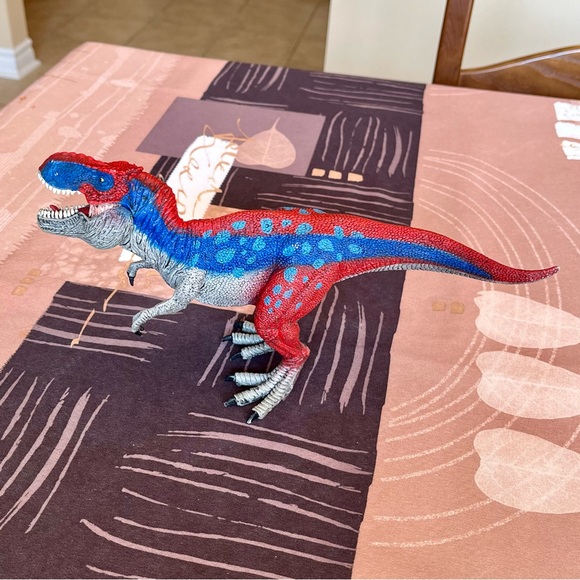 2011 Schleich Blue Red Tyrannosaurus Rex Dinosaur T-Rex D-73527 Figure - Picture 5 of 12